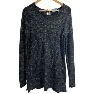 Simply Vera Wang Women’s  Gold metallic Details Black Sweater‎ Size XL